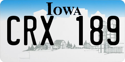 IA license plate CRX189