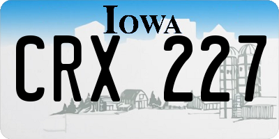 IA license plate CRX227