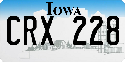 IA license plate CRX228