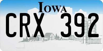 IA license plate CRX392