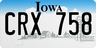IA license plate CRX758