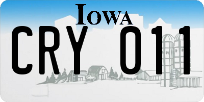 IA license plate CRY011