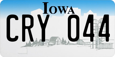 IA license plate CRY044