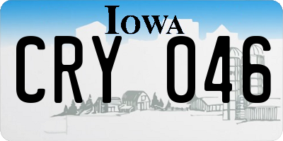 IA license plate CRY046