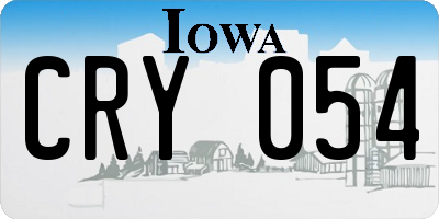 IA license plate CRY054