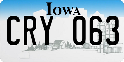 IA license plate CRY063