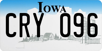 IA license plate CRY096