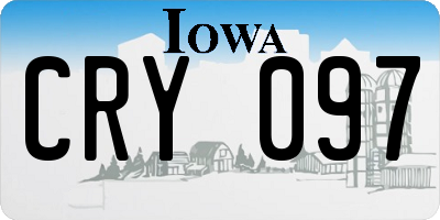IA license plate CRY097