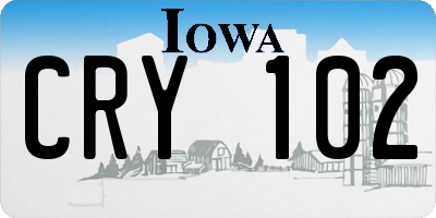 IA license plate CRY102