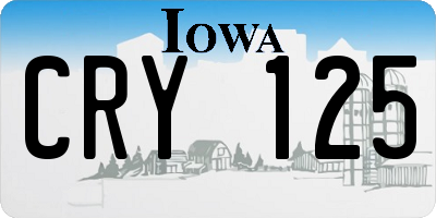 IA license plate CRY125