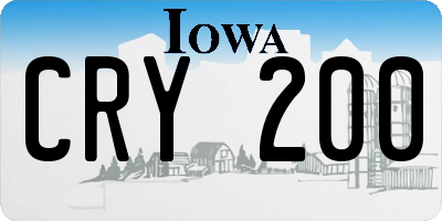 IA license plate CRY200
