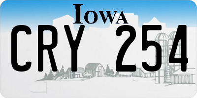 IA license plate CRY254