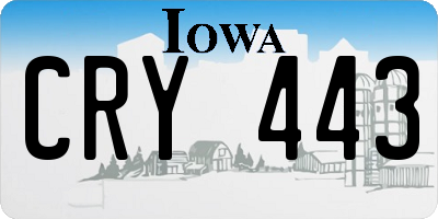 IA license plate CRY443