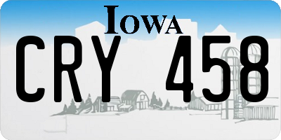 IA license plate CRY458