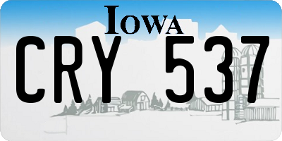 IA license plate CRY537