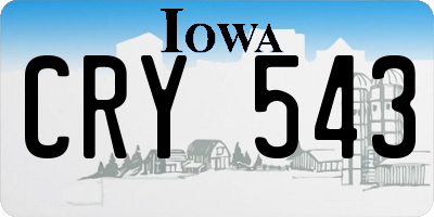 IA license plate CRY543