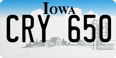 IA license plate CRY650