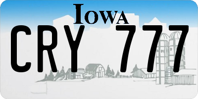 IA license plate CRY777