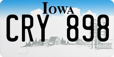 IA license plate CRY898