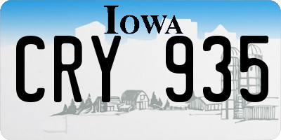 IA license plate CRY935