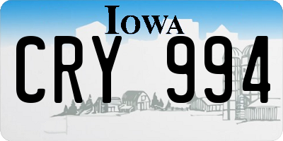 IA license plate CRY994