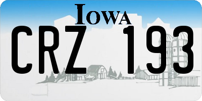 IA license plate CRZ193