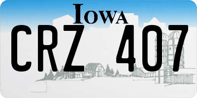 IA license plate CRZ407