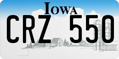 IA license plate CRZ550