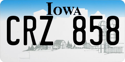 IA license plate CRZ858