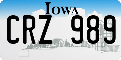 IA license plate CRZ989