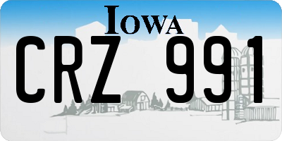 IA license plate CRZ991