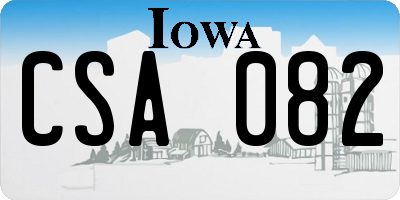IA license plate CSA082