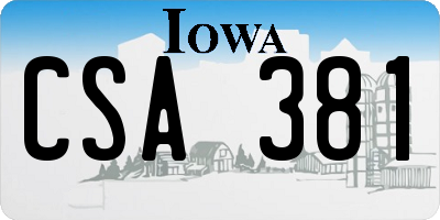 IA license plate CSA381