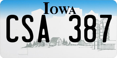 IA license plate CSA387