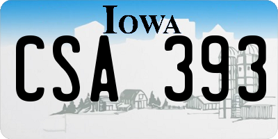 IA license plate CSA393