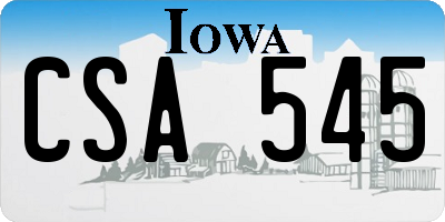 IA license plate CSA545