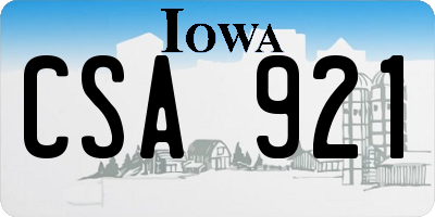 IA license plate CSA921