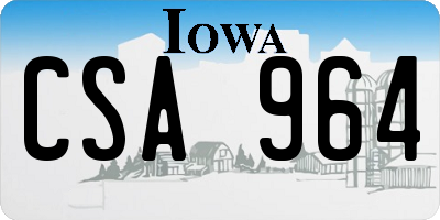 IA license plate CSA964