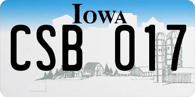 IA license plate CSB017
