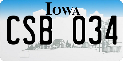IA license plate CSB034