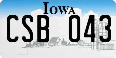 IA license plate CSB043