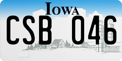 IA license plate CSB046
