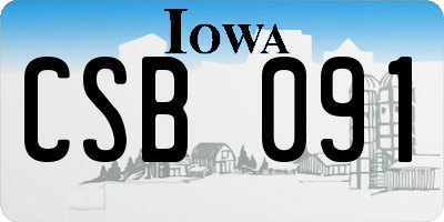 IA license plate CSB091