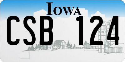 IA license plate CSB124