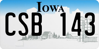 IA license plate CSB143