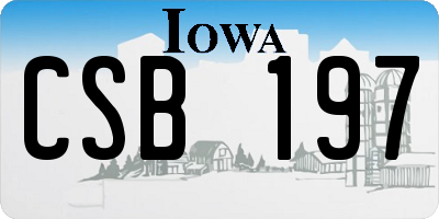 IA license plate CSB197