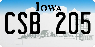 IA license plate CSB205