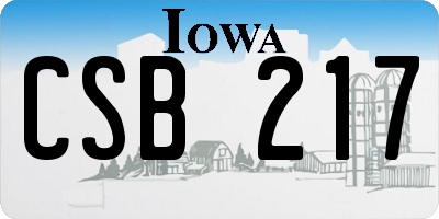 IA license plate CSB217