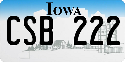 IA license plate CSB222