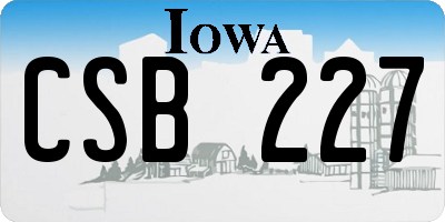 IA license plate CSB227